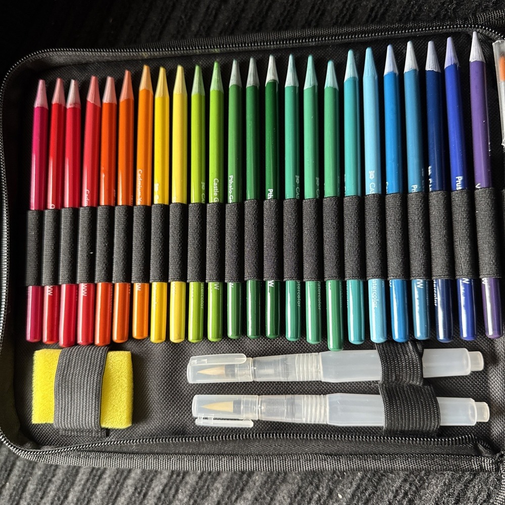 Castle Arts 48 Premium Quality Wet & Dry Watercolor Pencils Multicolor Set - Picture 3 of 8